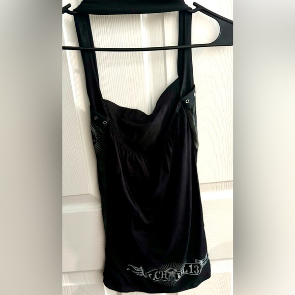 Alchemy England Skull Biker Halter Top Shirt - Picture 3 of 4